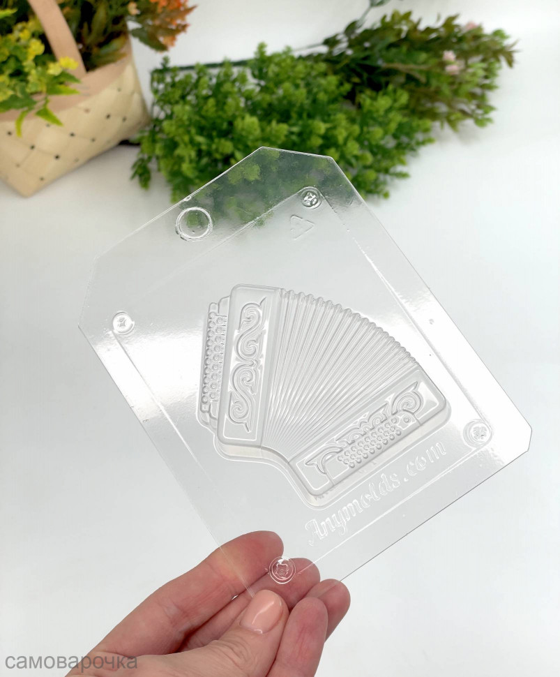 Гармонь форма пластиковая для шоколада и мыла - 