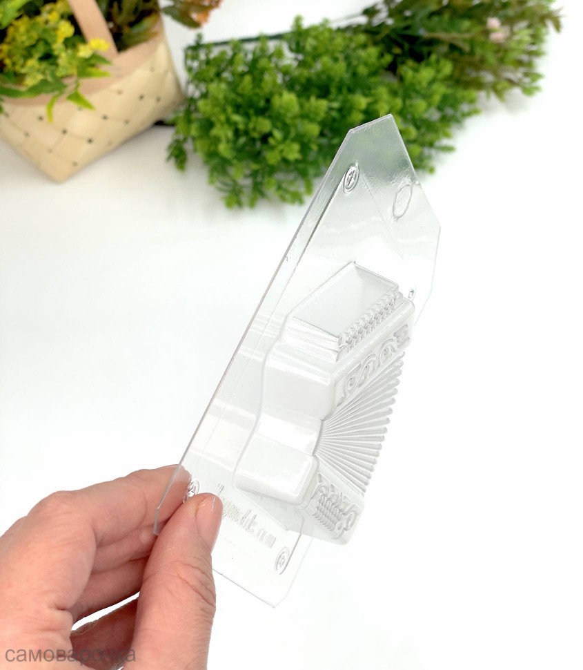 Гармонь форма пластиковая для шоколада и мыла - 