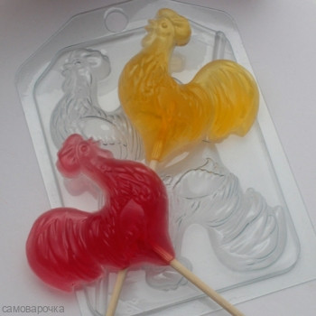 Петушки на палочках, форма для мыла пластиковая - Для мыла и шоколада
