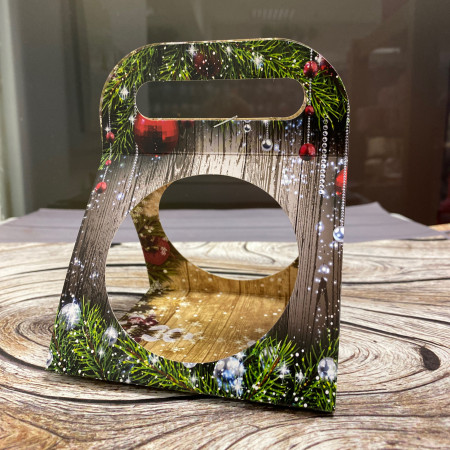 Сумочка для купола Новогодняя сказка двухсторонняя (сумочка+дно+бирка)