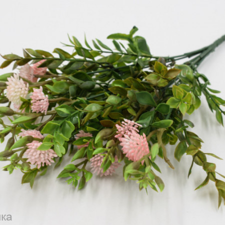 Куст самшит цветущий Элвис 7 веток Зелень искусственная Куст самшит цветущий Элвис 7 веток Зелень искусственная