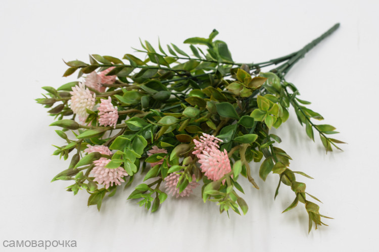 Куст самшит цветущий Элвис 7 веток Зелень искусственная - 