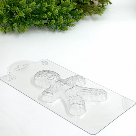 Большой пряничный человек форма пластиковая для шоколада