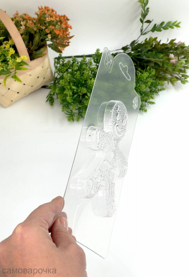 Большой пряничный человек форма пластиковая для шоколада - 