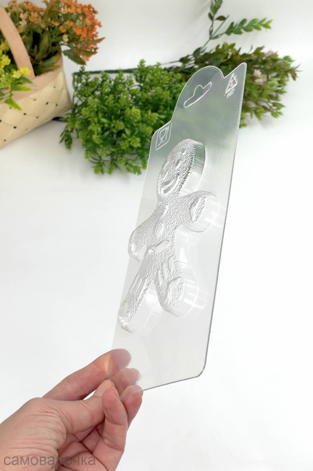 Большой пряничный человек форма пластиковая для шоколада - 